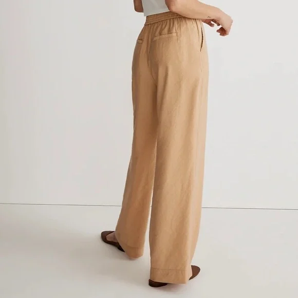 Madewell The Carley Wide Leg Pants in Softdrape Khakis Tan Medium NWT - Picture 4 of 11